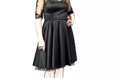 Sukienka studniówkowa czarna koronkowe plecy